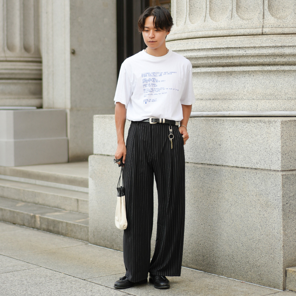 ワンタックピンストライプスラックス | ファッション通販サイト NUGU