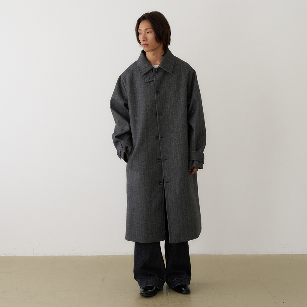 ORIGINAL) ヘリンボーンシングルロングコート (black) | ファッション