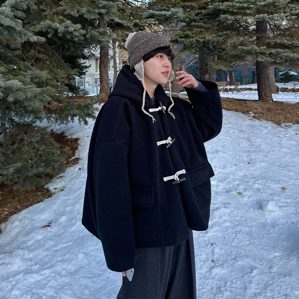 ユニセックス) フラットポケットショートダッフルコート