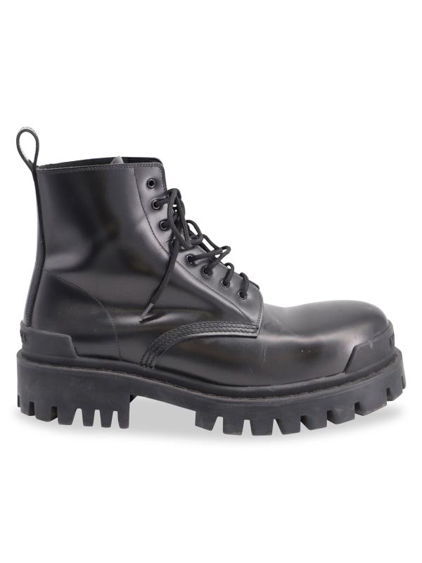 Balenciaga Balenciaga Strike Combat Boots In Black Leather Boots