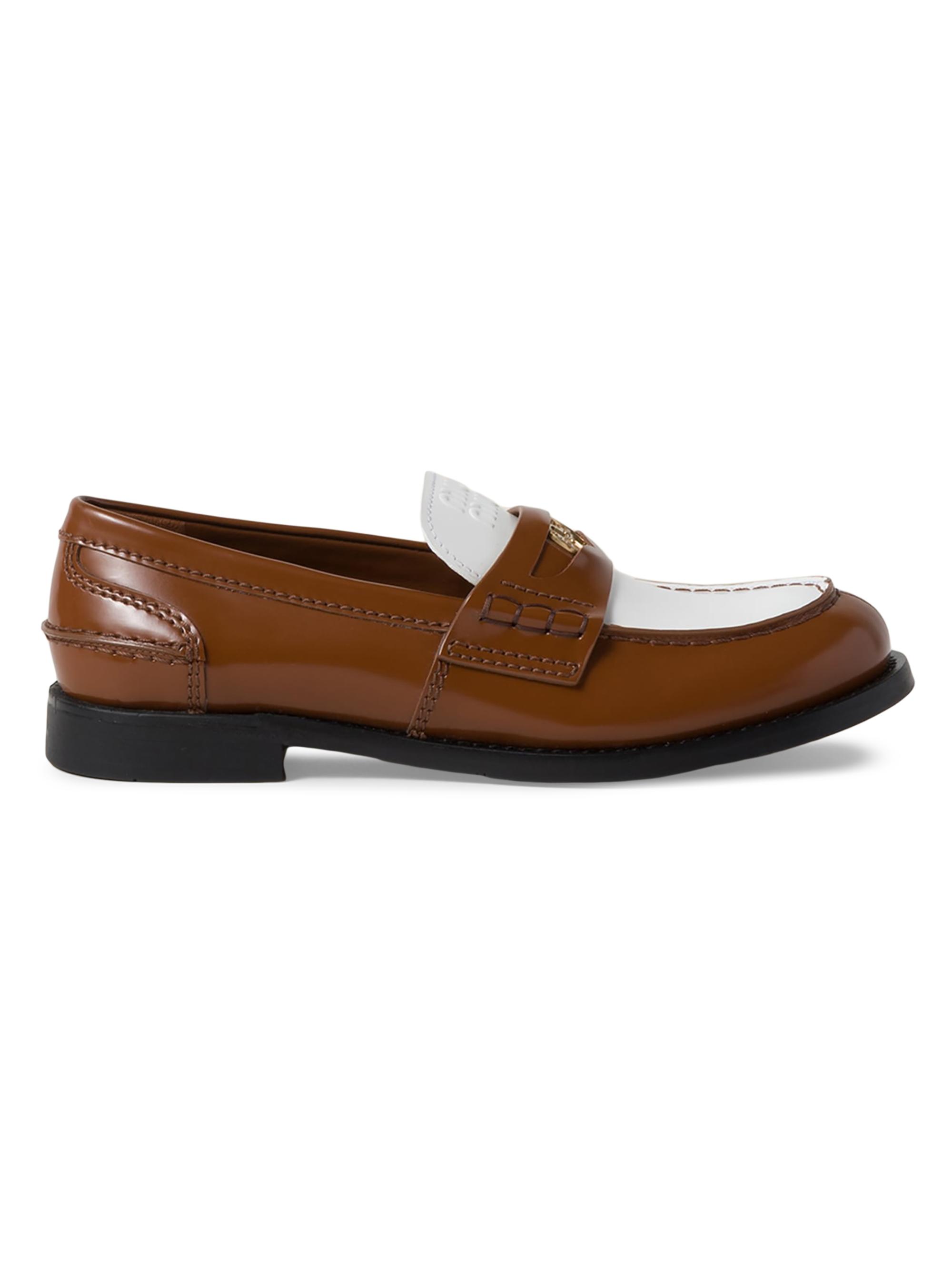 Miu Miu Vintage-Effect Leather Penny Loafers | Saks Fifth Avenue