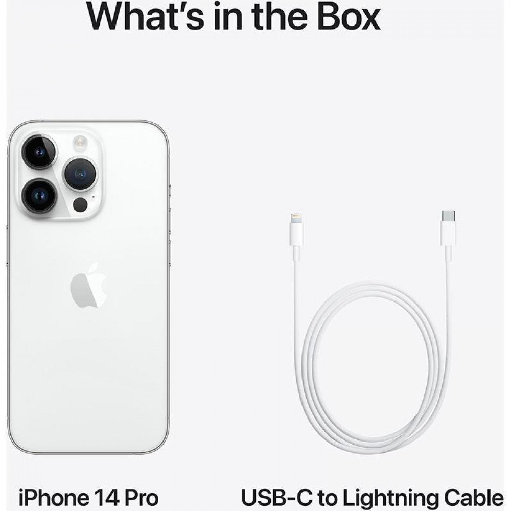 Apple iPhone 14 Pro 256 GB Silver 5G With Pioneer 20W RavPower