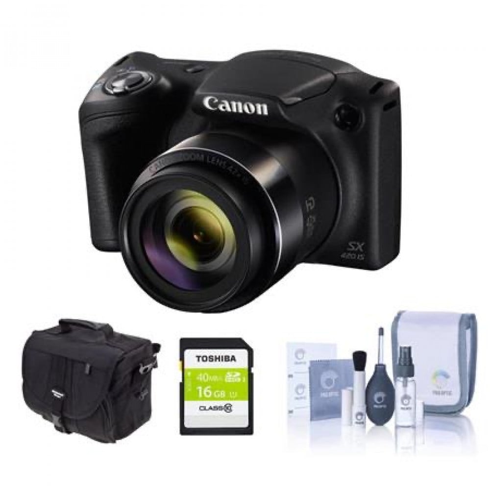 Canon PowerShot SX420 Digital Camera and Free Accessories, Black