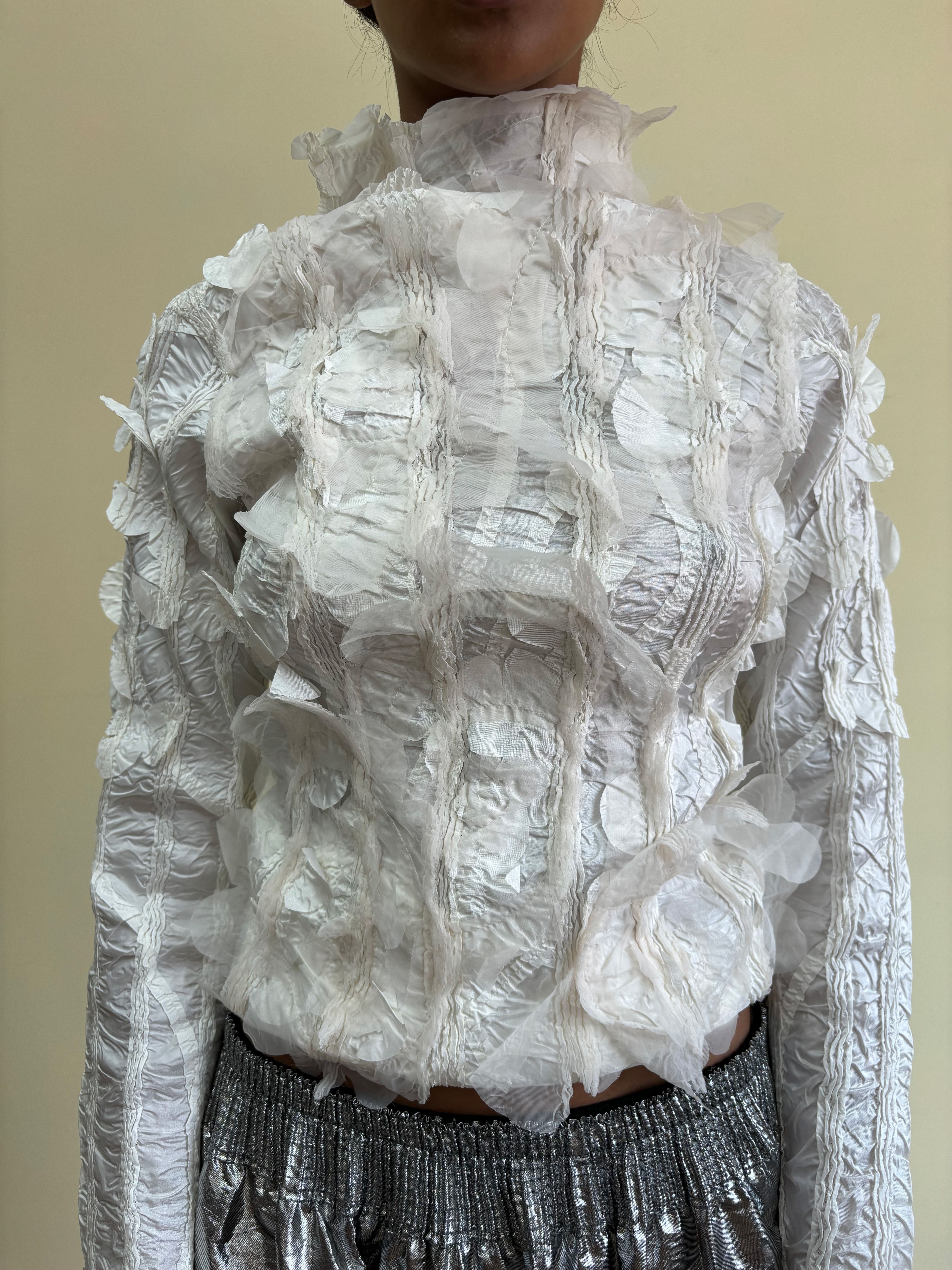 90s Yoshiki Hishinuma Pleated Petal Top