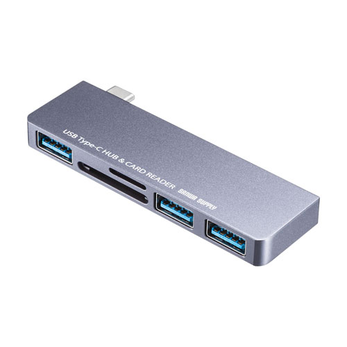 USB-3TCHC18GY【USB Type-Cハブ（カードリーダー付き）】Type-Cで直