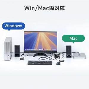 手元スイッチでパソコン2台を切り替えできる4K/60Hz対応パソコン自動