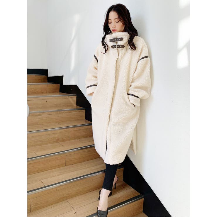 WEB限定】ボアパイピングロングコート[品番：MKSW0033447]｜GYDA