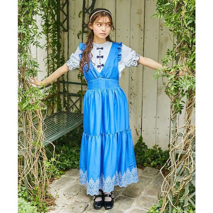 トランプ刺繍ピナフォアワンピース[品番：IGAW0003834]｜axes femme