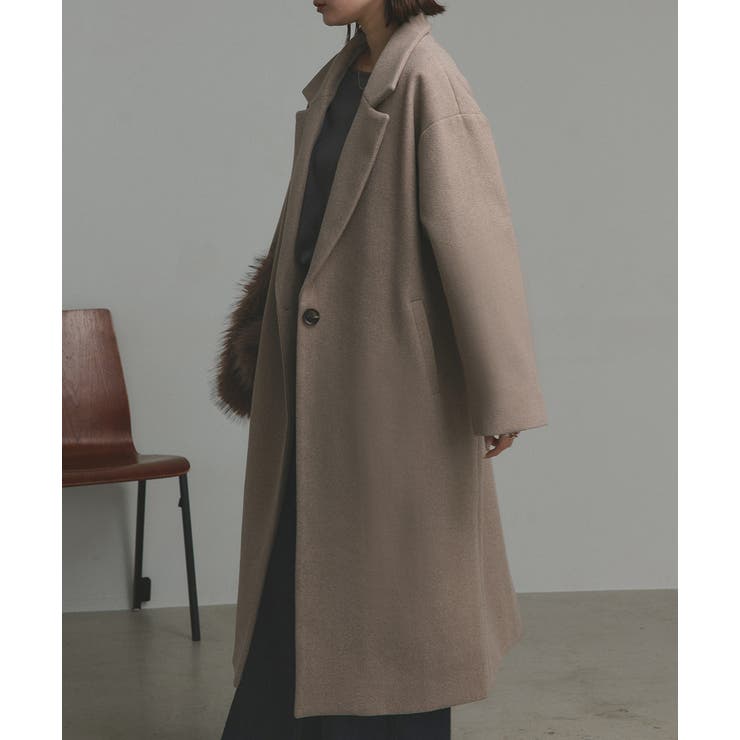 フェイクウールロングチェスターコート[品番：ADEW0005060]｜ad thie
