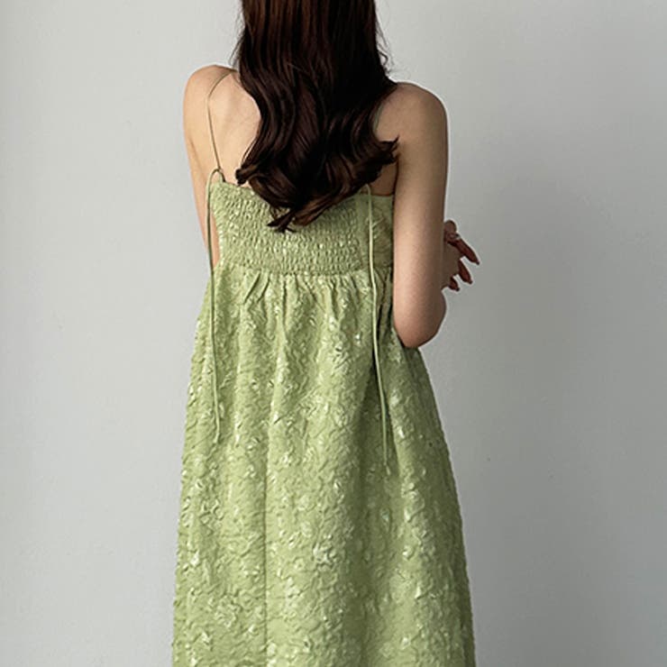 Louere ふくれジャガードフレアキャミワンピース[品番：AMTW0010374