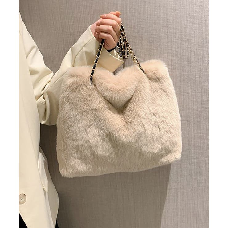 ファーバッグ 大容量 チェーンバッグ韓国[品番：AGCW0005267