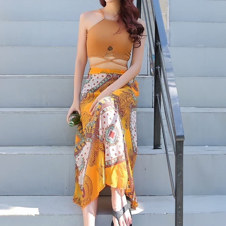 ビキニ レディース パレオ付き水着セット[品番：AGCW0005379