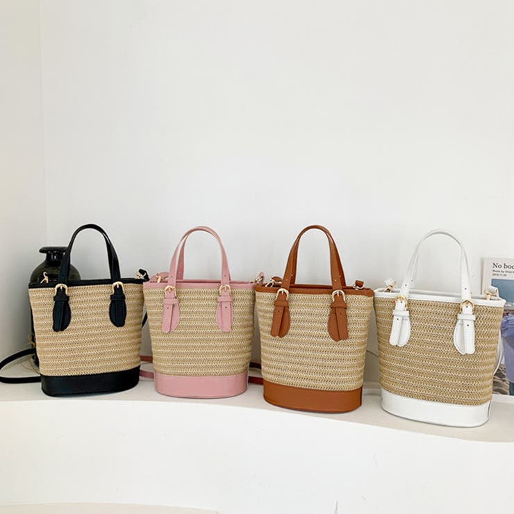 ストローショルダーバッグ かごバッグ 夏[品番：AGCW0004082