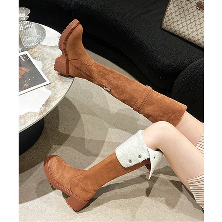 ニーハイブーツ ロングブーツ スエード調[品番：AGCW0006056