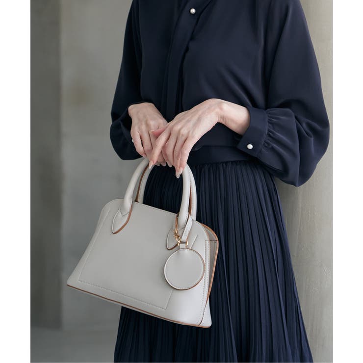 合皮2WAYボストンミラー付きトートバッグ[品番：IKAW0023144]｜ikka