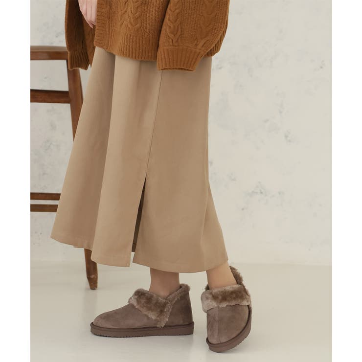 25年秋冬再販】軽量 ボリュームファー アンクル ムートンブーツ[品番