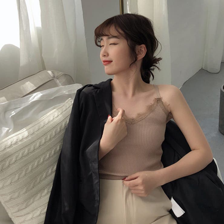 レースキャミソール 韓国 キャミソール[品番：RADM0000415]｜＆soiree
