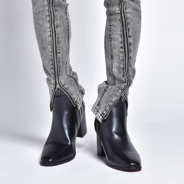 ダブル メタルジップ ヒールブーツ / ハイヒール[品番：XO000002985