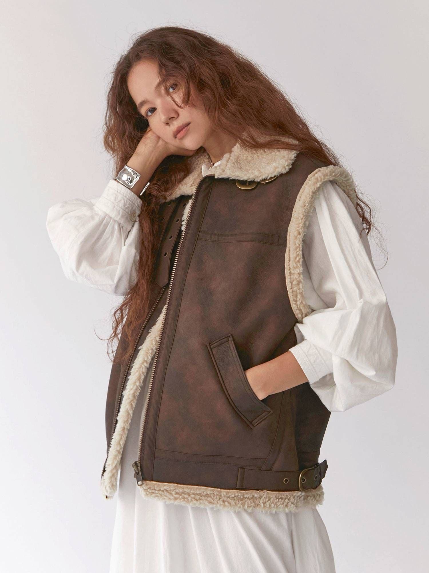 ノースリボアフェイクムートンベスト[品番：MKSW0039895]｜Ungrid