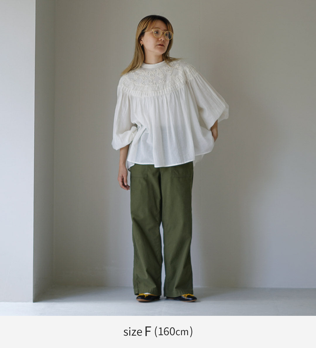 TUMUGU（ツムグ） ハンド刺繍 コットンモス プルオーバー / レディース