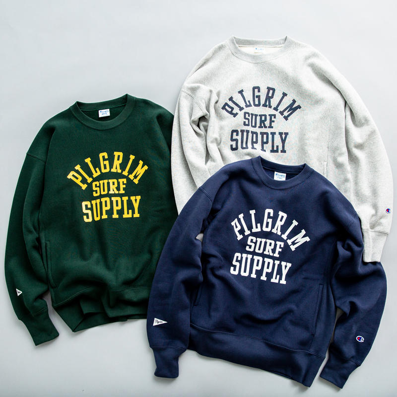Champion × Pilgrim Surf+Supply『Reverse Weave Crew Neck Sweatshirt