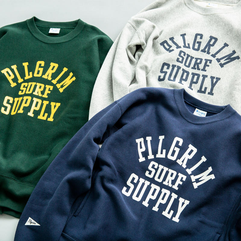 Champion × Pilgrim Surf+Supply『Reverse Weave Crew Neck Sweatshirt