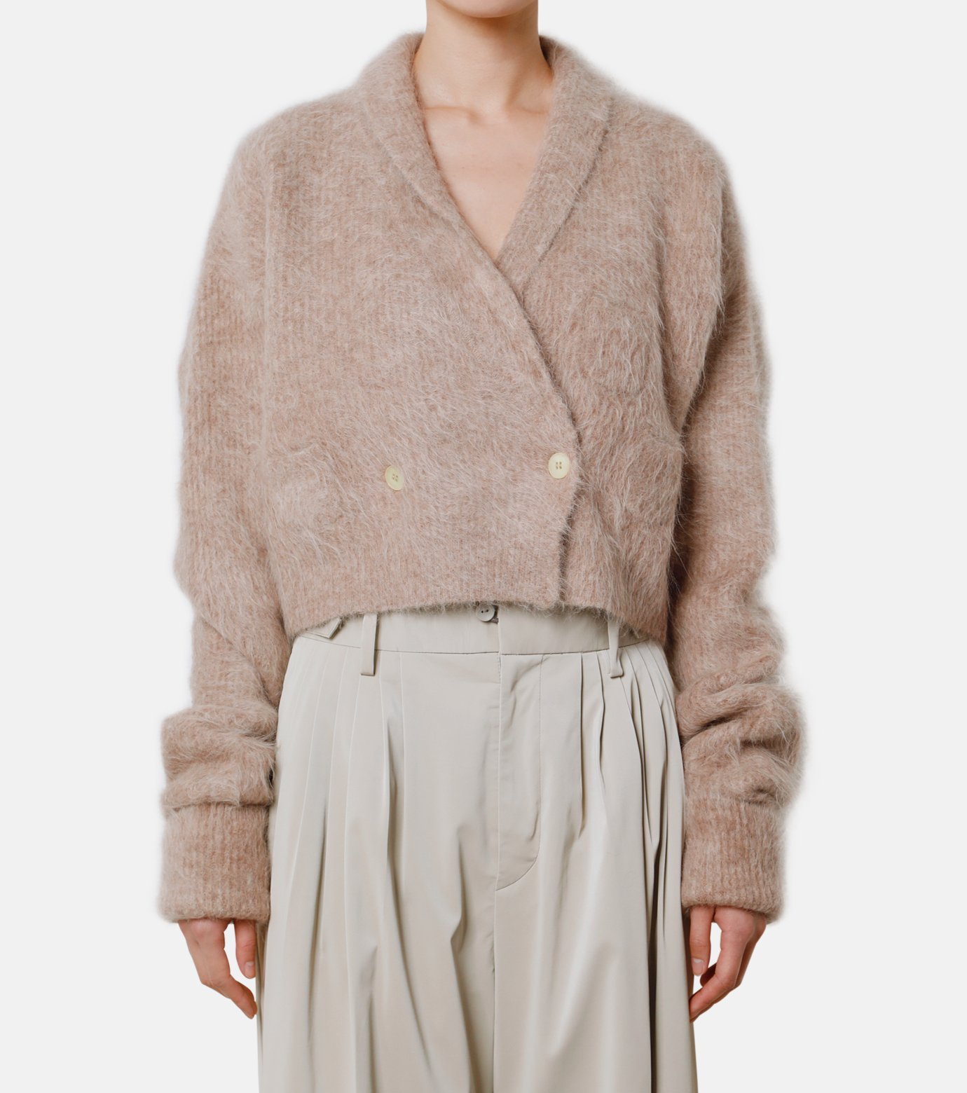 アイレネ - IRENE | Alpaca Shaggy Middy Cardigan-Light | RESTIR