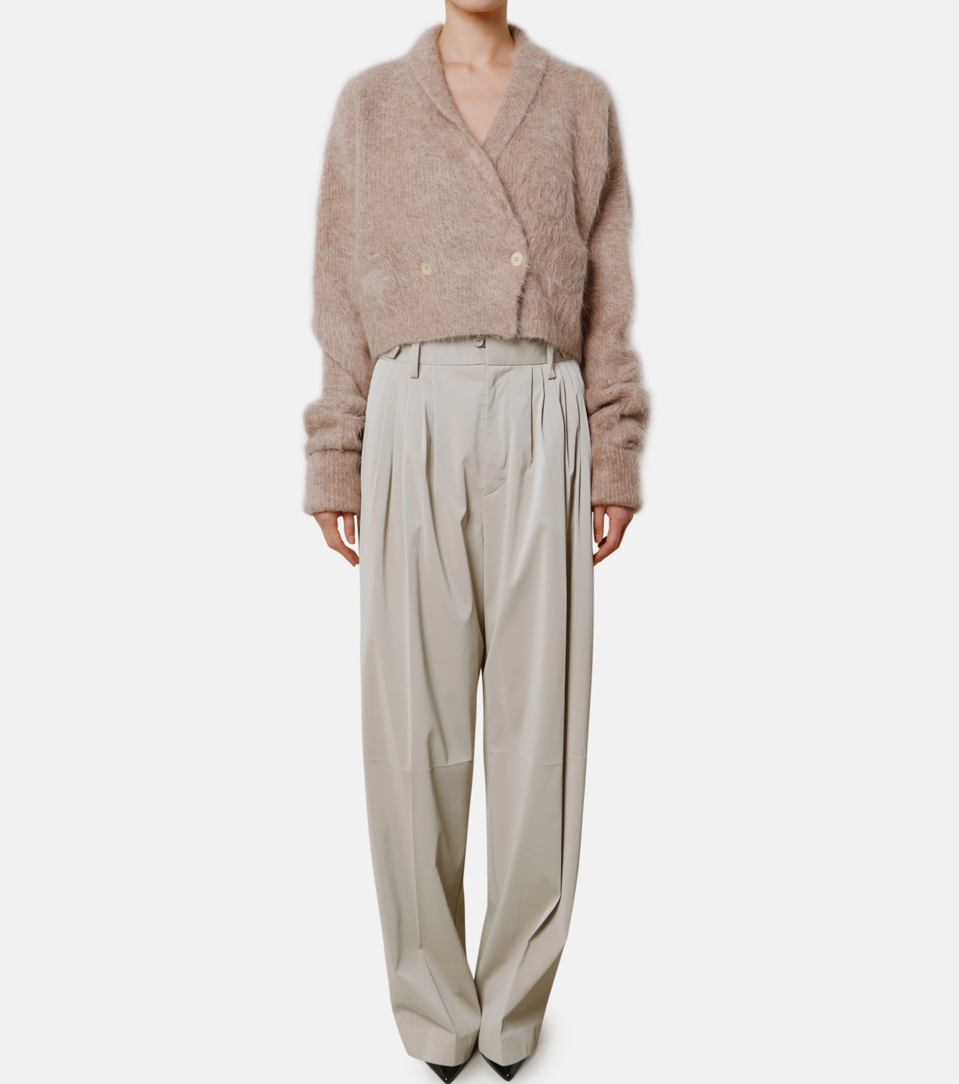 アイレネ - IRENE | Alpaca Shaggy Middy Cardigan-Light | RESTIR