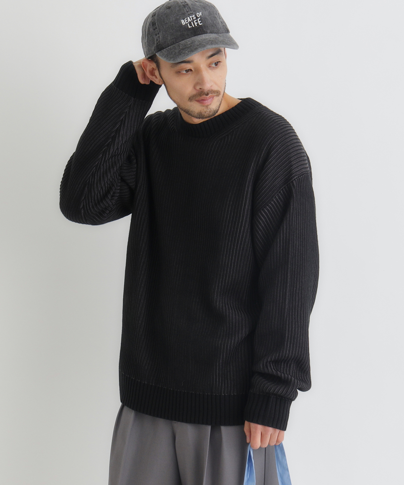 畔編みクルーネックセーター(S オリーブ): トップス｜Right-on公式