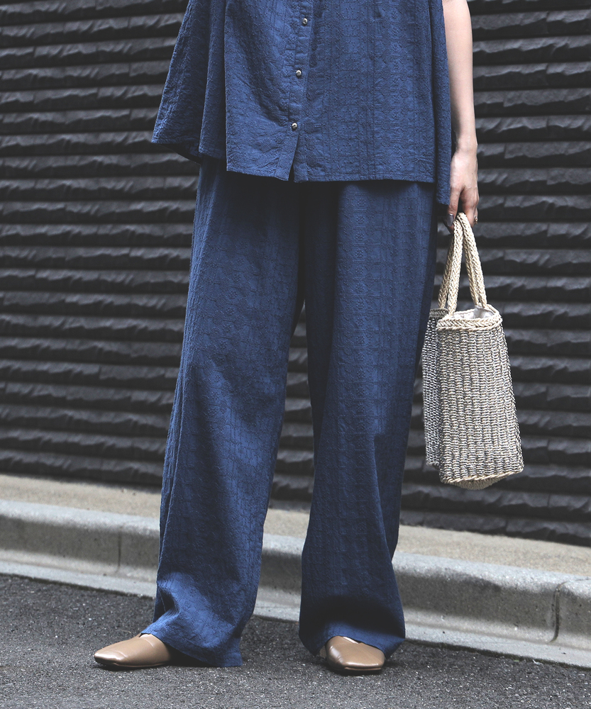 インド刺繍」ワイドパンツ(M ブルー): ボトムス｜Right-on公式