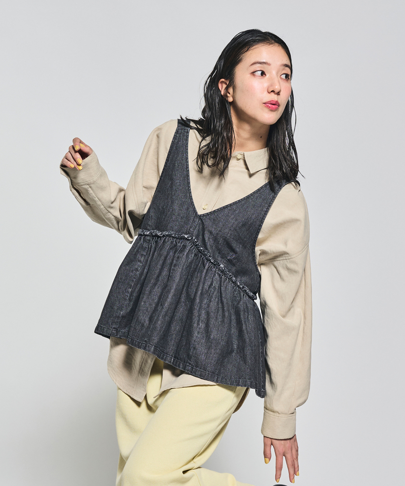 デニムZIP2WAYキャミ(M 中濃加工色): トップス｜Right-on公式