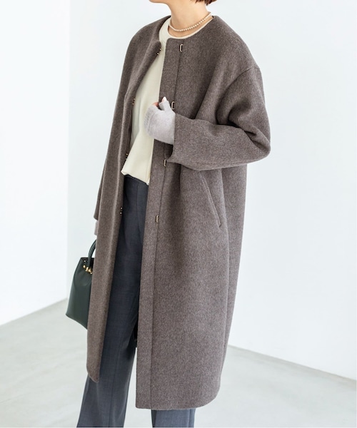IENA（イエナ）の「ラムウールノーカラーロングコート◇（）」 - WEAR