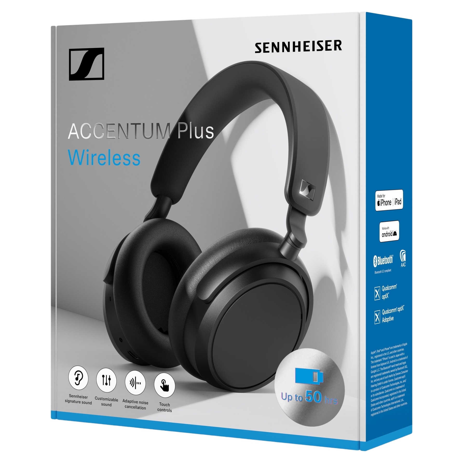 Sennheiser ACCENTUM Wireless Bluetooth Headphones, ACAEBT Black