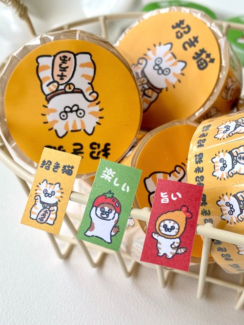 台湾 3小喵咪/レトロキャットラベルステッカー/ロールステッカー/全6種