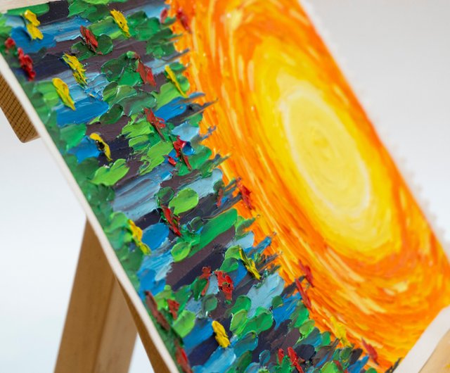 タイ 太陽の絵の花植物オリジナルアート草アートワークスター太陽系