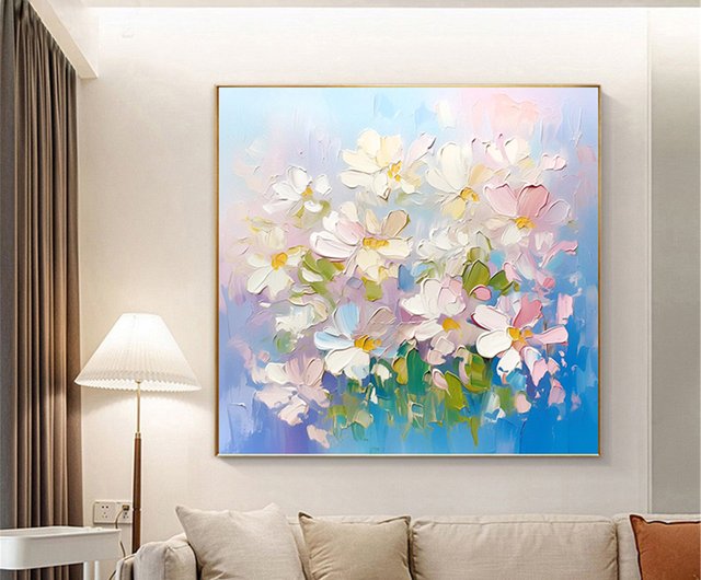 送料無料 20%OFF】花言葉手描きの花の装飾画の質感抽象画レストラン