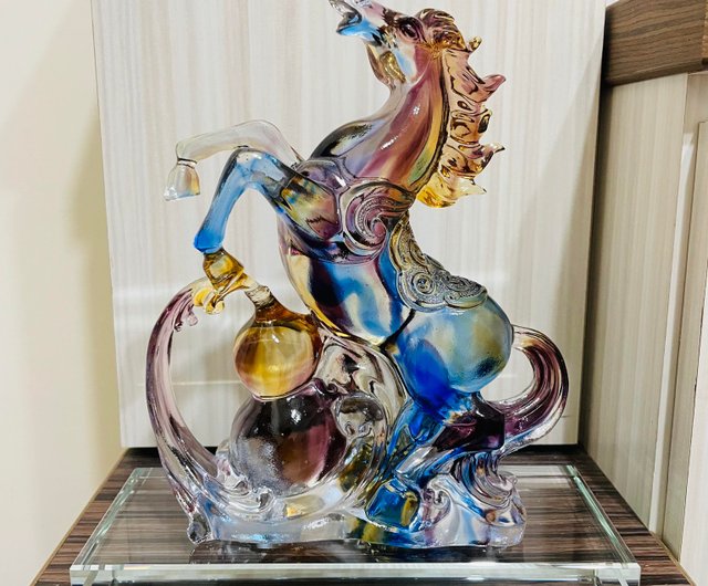 台湾 ガラスの干支馬ひょうたん 幸運がもうすぐやってくる 新中硝子