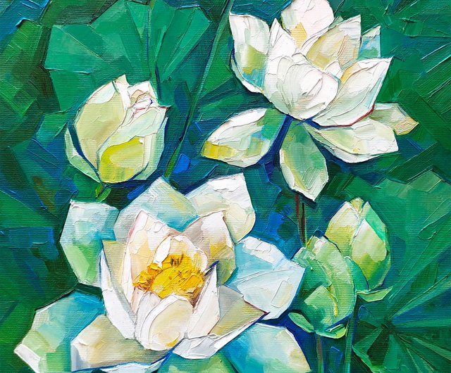 ロシア ロータス / 蓮の絵 / スイレン / 睡蓮で絵を描く/ ポスター