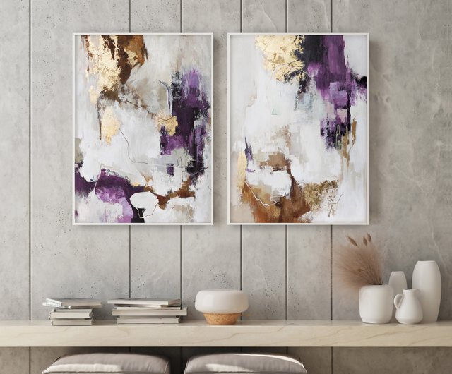送料無料 30%OFF】ウクライナ 抽象的な紫の金の絵画 | 紫の絵画 | 紫の