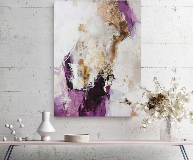 送料無料 30%OFF】ウクライナ 紫の抽象画 | 抽象的な紫の壁アート | 紫