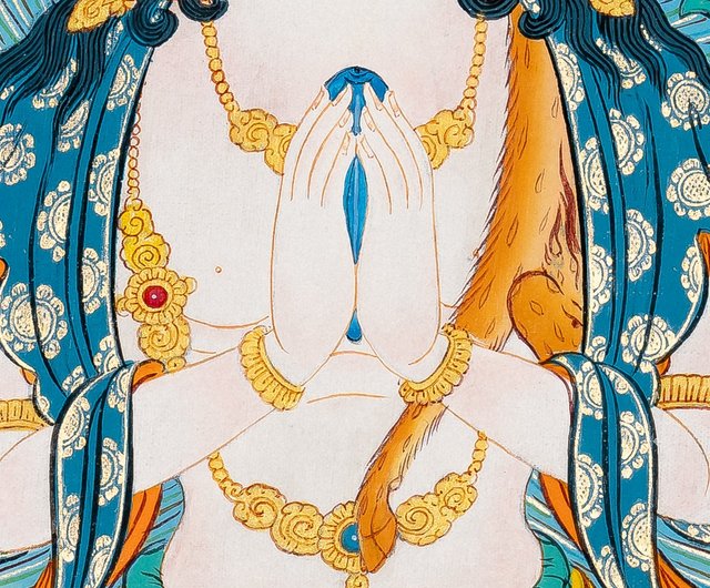 送料無料 50%OFF】ネパール 四臂の観音タンカ | 高品質な観音アート