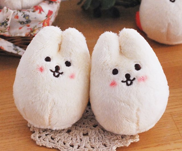 台湾 Mori Shu マシュマロうさぎ ハート型ぬいぐるみキーホルダー