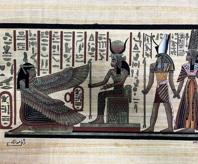 台湾 エジプトのパピルス絵画 - マヤット (約 48x37 cm) egypt