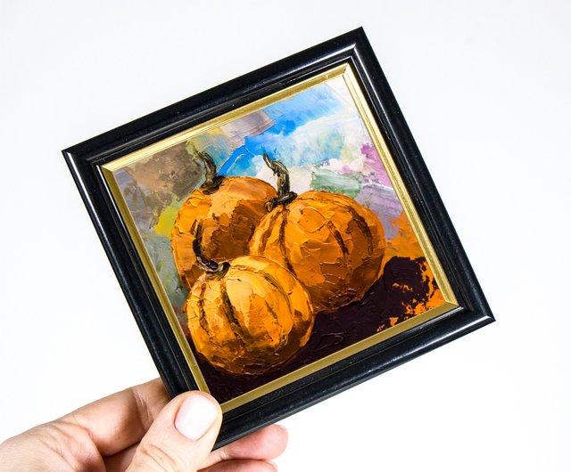 油絵 菅家令子インテリア uF6-061303 静物 かぼちゃ 油絵 菅家令子