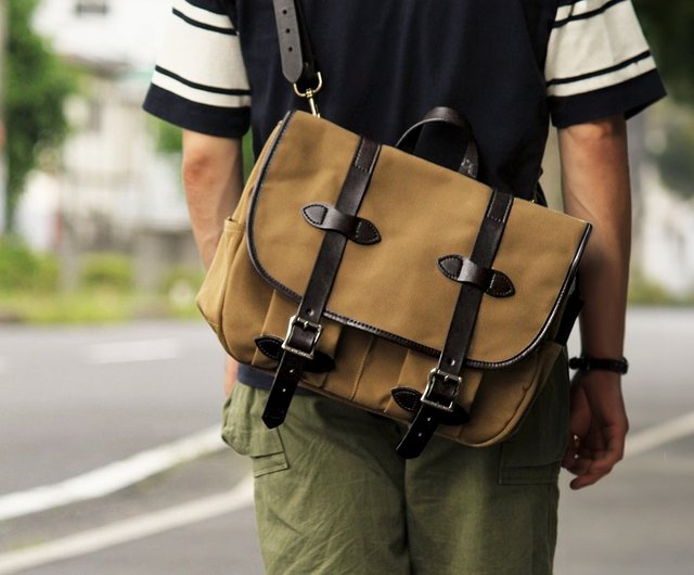 40%OFF】ブリティッシュレザー+キャンバスバッグワンショルダーサイド