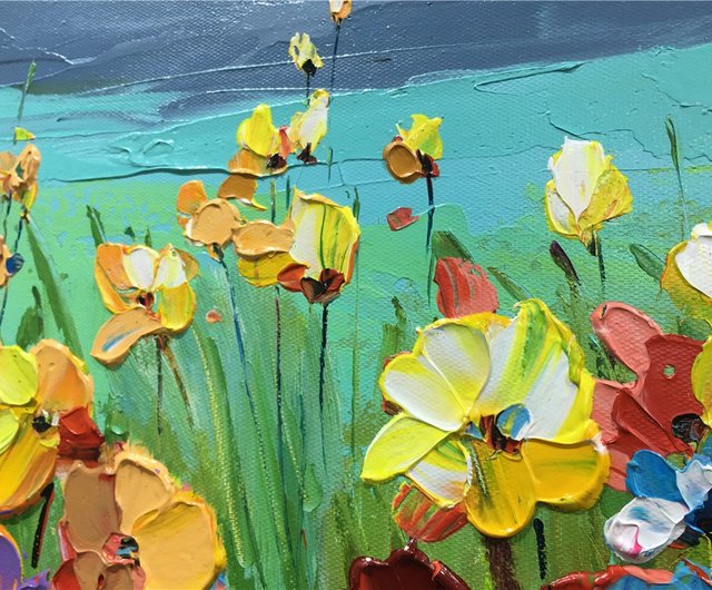 送料無料 20%OFF】花海 / 手描き油絵 / 抽象画 / オリジナル商品