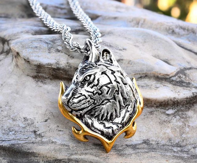 送料無料】台湾 十二支 寅年 焱虎 個性的 ネックレス ユニセックス