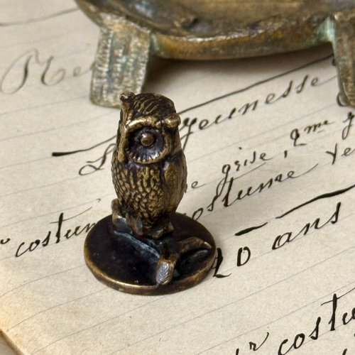 送料無料】台湾 * 50825-希少なフランスアンティーク 真鍮製ミニ両面