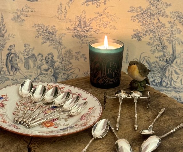 台湾 40019-フランスアンティークシルバースプーン12本入り JSVS