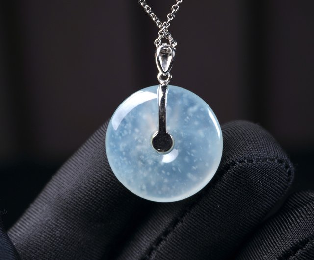 送料無料 40%OFF】台湾 モナ氷種翡翠平安扣ネックレス 18Kゴールド